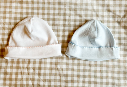 Blank Cotton Hat- Picot Trim