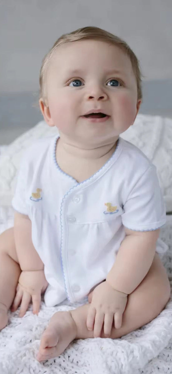 Button Up Diaper Set- Blue Picot – Levi and Lane Blanks