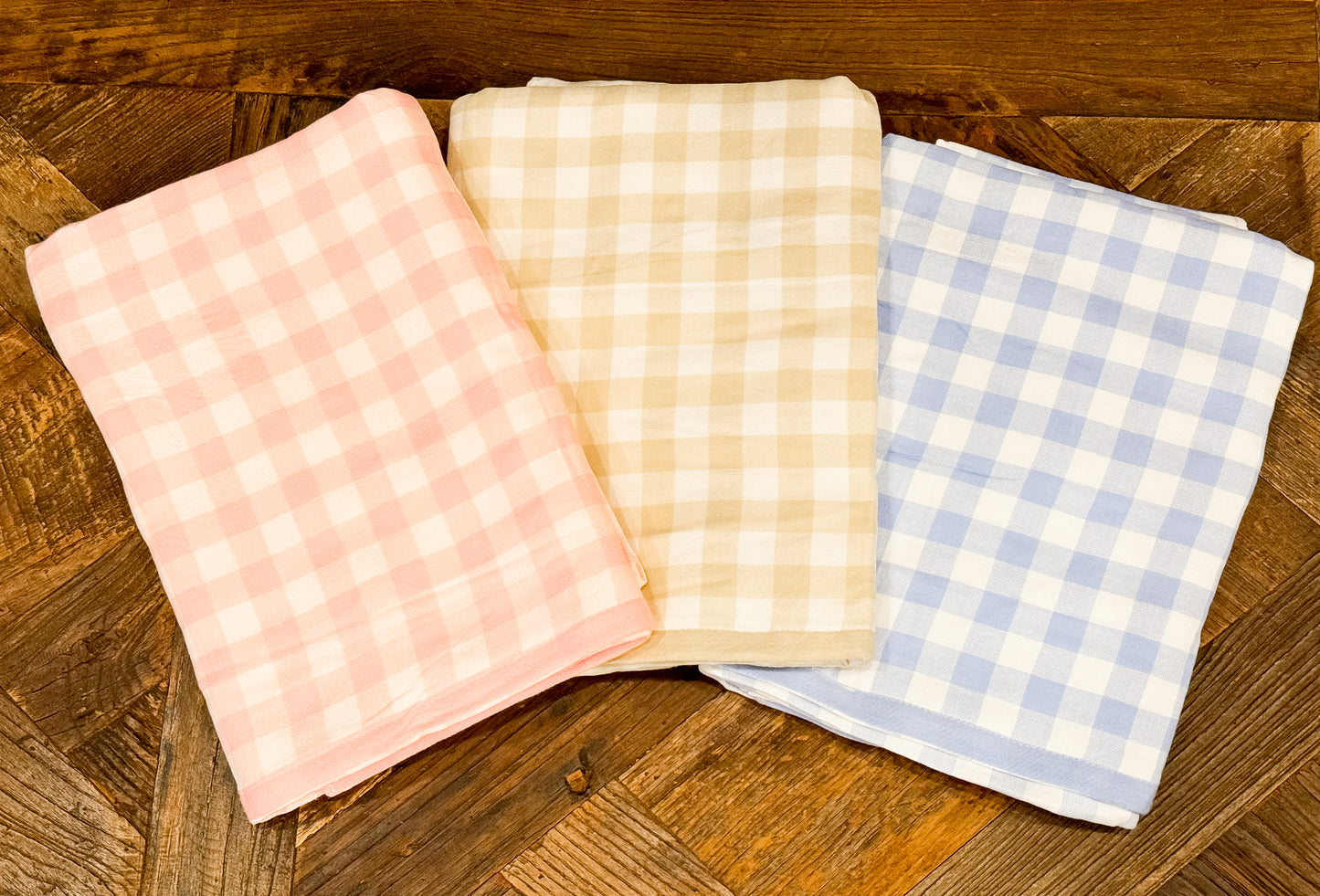 Gingham Print Terry Towel