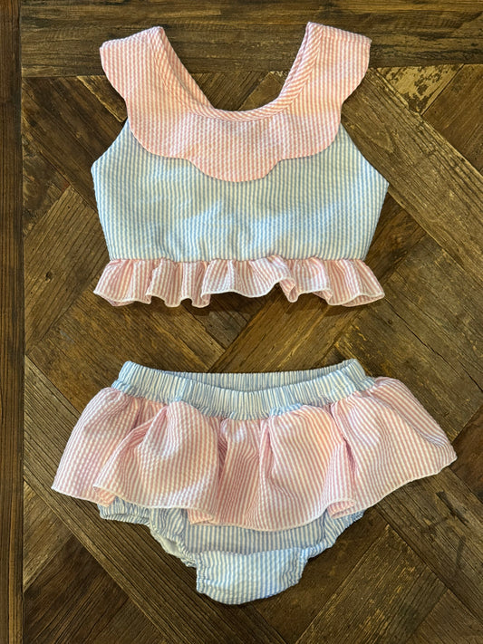 2PC SEERSUCKER SWIMSUIT