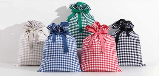 Gingham Santa Bags